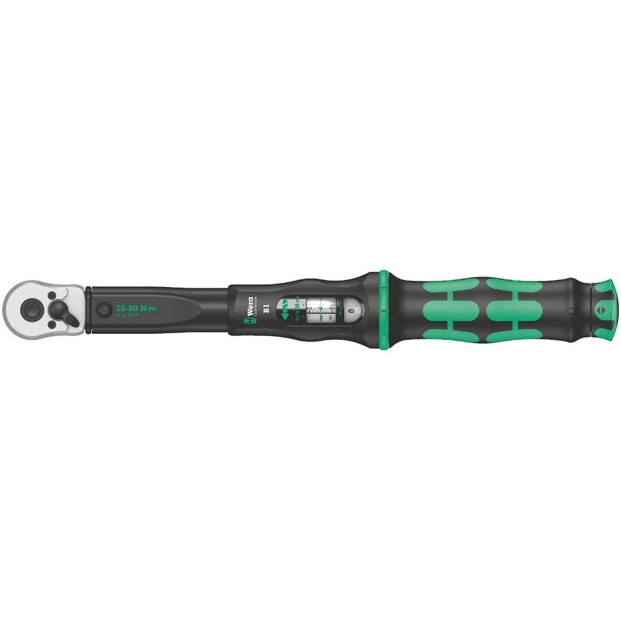 torque wrench with reversible ratchet Click-Torque B 1 (black/green, output 3/8) 05075610001