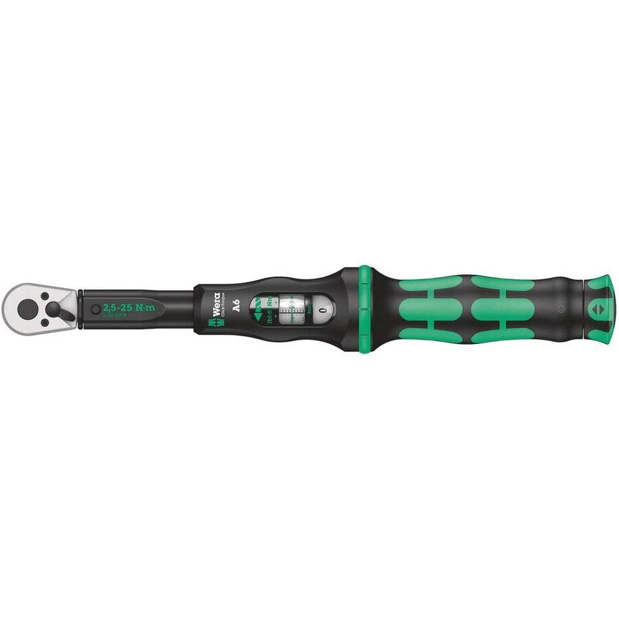 torque wrench with reversible ratchet Click-Torque A 6 (black/green, output 1/4 for bits)