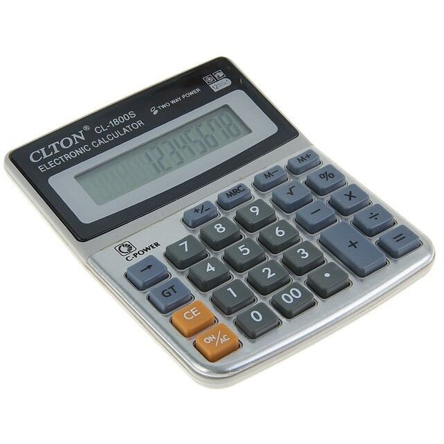 Calculator de Birou CL1800S 12 Cifre Alimentare Duala Gri