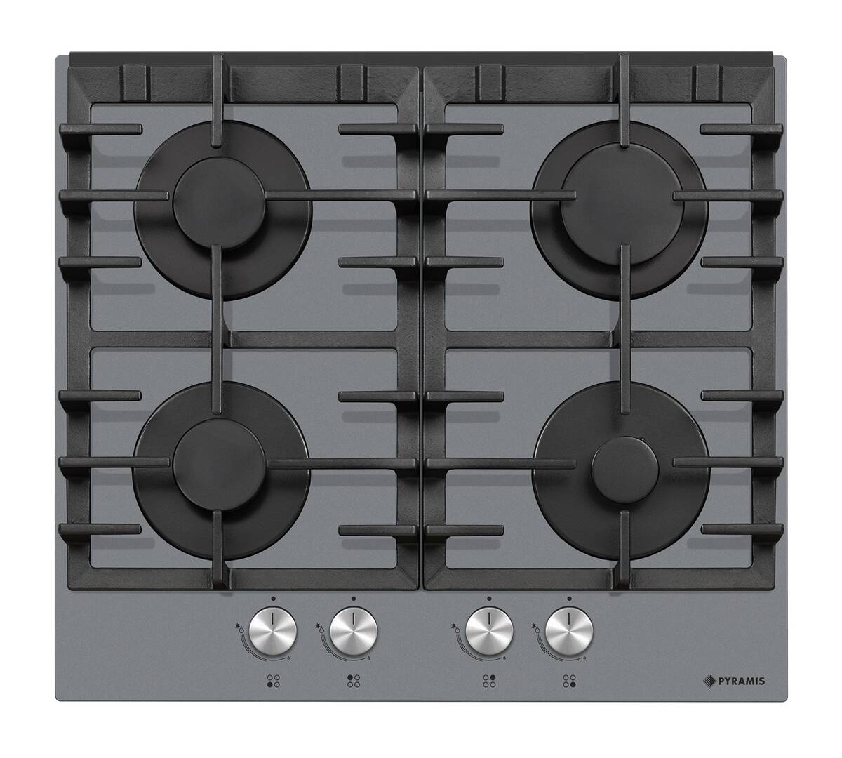 Pyramis Plita Gaz Incorporabila 6704 Pearl 4 Arzatoare Fonta Aprindere Electronica Automata Gri