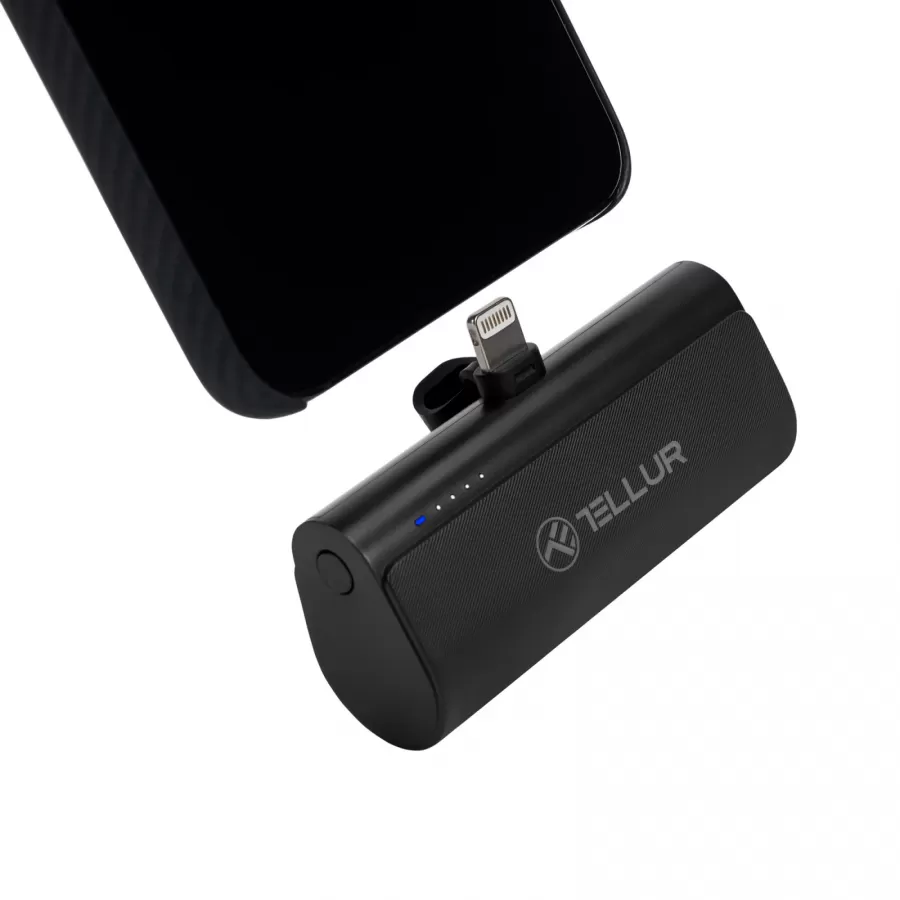 Baterie Externă Tellur PD203 5000mAh QC3.0 18W PD20W Lightning Negru — imaginea 2