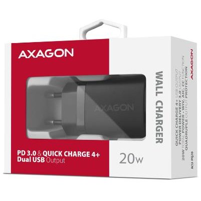 Incarcator Rețea Axagon ACU-PQ20 20W PD3.0 QC4 Negru — imaginea 6