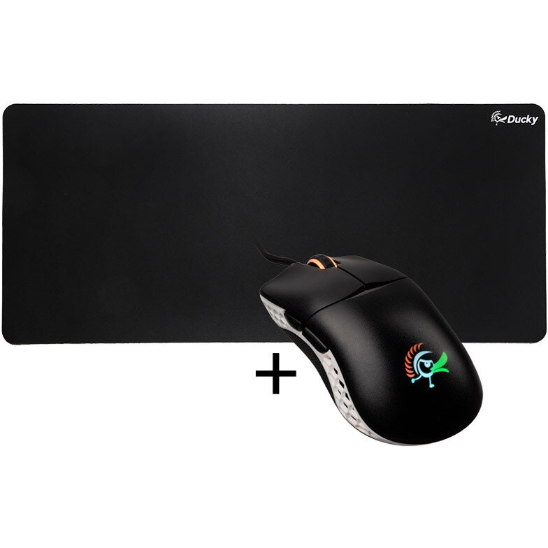 Mouse Ducky Feather Gaming Argb + Mousepad Negru