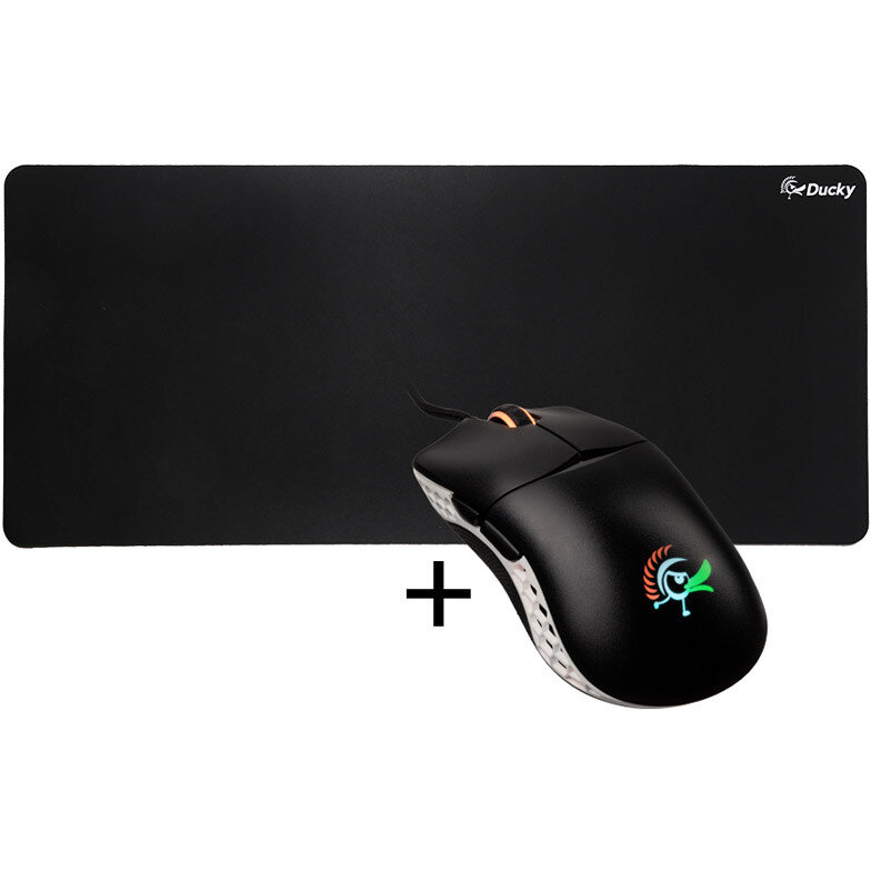 Mouse Ducky Feather Gaming ARGB + Mousepad Negru