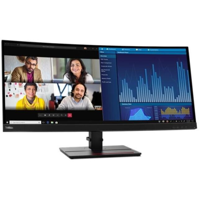 Monitor ThinkVision IPS LED   34.14inch  P34w-20  WQHD  HDMI  DisplayPort  Ecran Curbat  Boxe  Negru