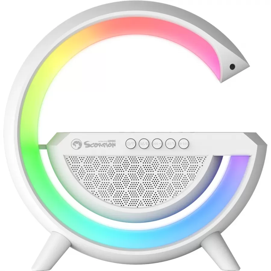 Boxa Portabilă Wireless Marvo SG-302 Încărcare Wireless Iluminare RGB 5W Alb