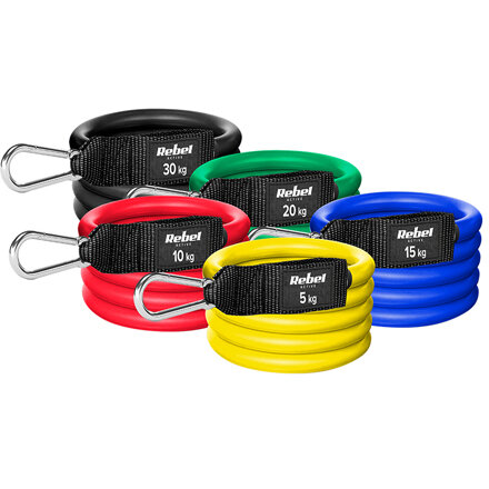 Benzi Rezistentă Rebel ACTIVE Set x5 Power Tube 5-30kg Multicolor