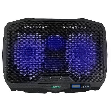 Stand Cooler Laptop 17Inch pentru Gaming Sita Metal Airflow 72CFM LED Albastru Negru