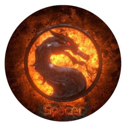 Covor pentru Scaun Gaming Spacer Protecție Parchet Cauciuc și Material Textil 1200 x 3MM Rotund Dragon