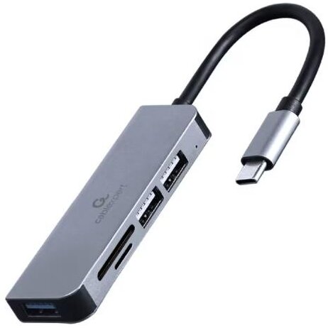 Hub Extern Porturi 1xUSB 3.1 2xUSB 2.0Conectare prin USB Type-C Suport SD / MicroSD Argintiu