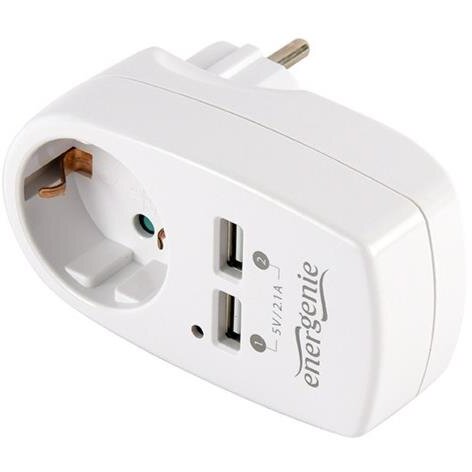 Priza Schuko x 1 Conectare prin Schuko (T) 2xUSB 10A Protectie Supratensiune/ Supracurent Alb