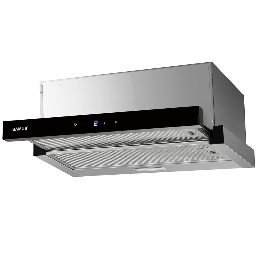 Hota Telescopica Incorporabila HS6061DTGX Afisaj LED 1 Motor Control Tactil Inox/Sticla Neagra