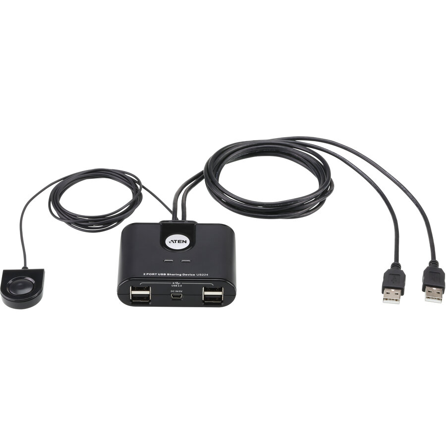 Comutator US224 Dual    USB 2.0   LED  Negru