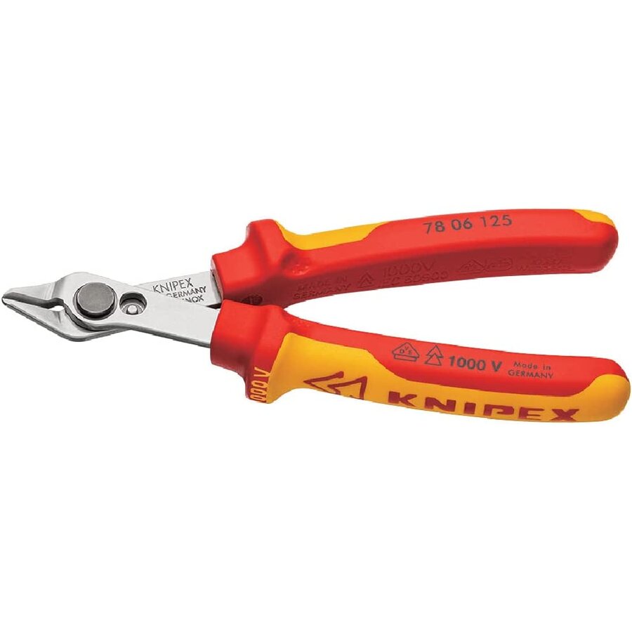 Electronic Super Knips 78 06 125, electronics pliers (red/yellow, with opening spring and opening limitation)