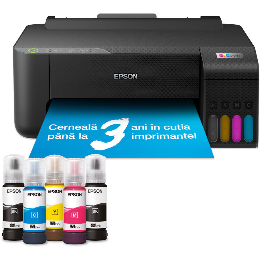 Imprimanta Inkjet Color EcoTank L1270 CISS Format A4 Wi-Fi Negru