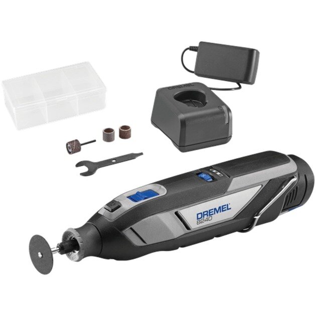 cordless multifunctional tool 8240-5, 12 volts (black/gray, Li-ion battery 2Ah, 5-piece accessories)