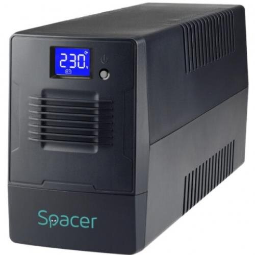 UPS Line Interactive cu Management 800VA/480W AVR 2 Prize Schuko Display LCD 1 baterie 12V/9Ah Conector USB Combo RJ11/RJ45 Negru