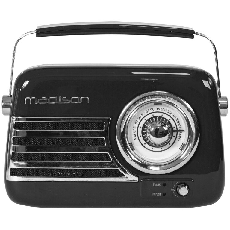 Radio Portabil FM Nostalgia 15W Bluetooth Aux Negru