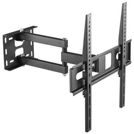 Suport de Perete Full Motion Extra Slim pentru TV/Monitor Plat Diagonala Compatibila 32-55Inch Unghi Reglabil Sus-Jos si Stanga-Dreapta VESA Compatibil Max 400x400 Max 35KG Negru