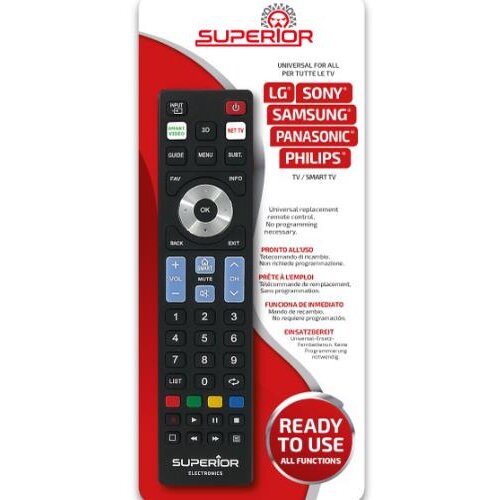 Telecomanda Universală Superior Compatibilă Televizoare Samsung LG Philips Sony Panasonic Bateriile (2 x AAA)Neincluse Negru — imaginea 2