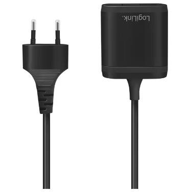 Incarcator Retea 220V Universal 1x USB-C 1x USB-A Maxim 2.4A 12W Suport OCP/OVP/SCP Cablu 1.5M Negru