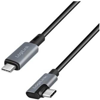 Cablu de Date / Incarcare pentru Smartphone USB 2.0 Type-C (T) la USB 2.0 Type-C (T) la  90 Grade PD 100W 2 x Ecranat Plastic 3M Negru