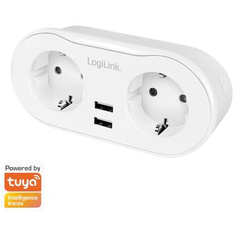 Priza Inteligenta Wi-Fi Smart 2x Schuko 2x USB 5V/2.4A Maxim 12W Protectie Supracurent / Supratensiune IP20 Compatibil TUYA Amazon Alexa si Google Home Alb