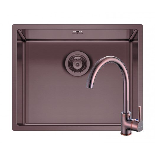 Set Chiuveta Inox + Baterie ECO BELLO ASTRIS COLORA 50x40 1B Copper