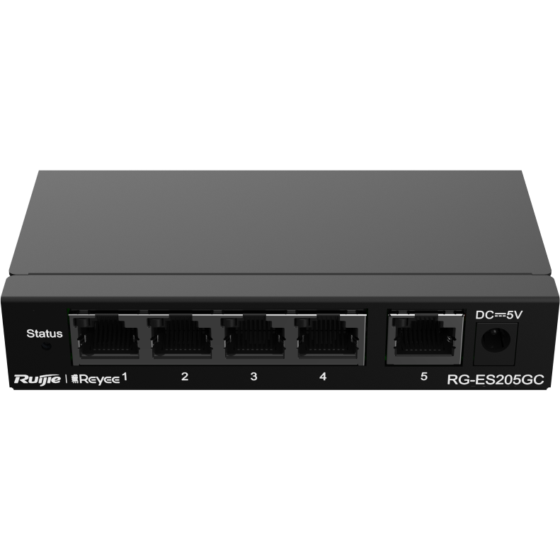 Switch Reyee RG-ES205GC Gigabit Smart Cloud Administrat Non-PoE Cu 5 Porturi Negru