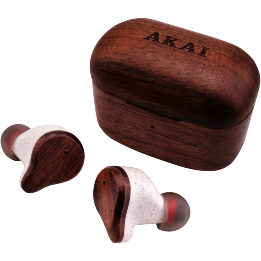 Căști Audio Akai Bluetooth Earbuds Bambus Cu Enc Maro