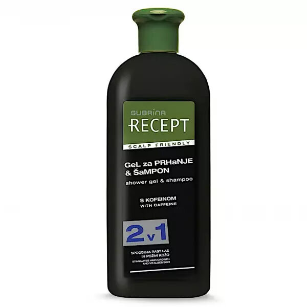 Sampon & Gel De Dus Recept 2 In 1 Cofeina Delicat Cu Scalpul 400Ml