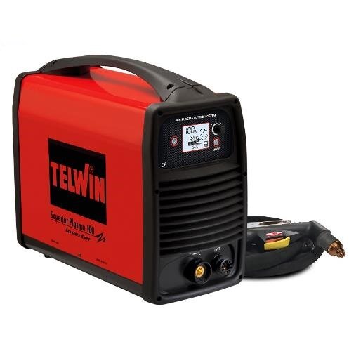Aparat de Tăiere cu Plasma Telwin Superior Plasma 100 230V/400V + ACC Negru/Rosu