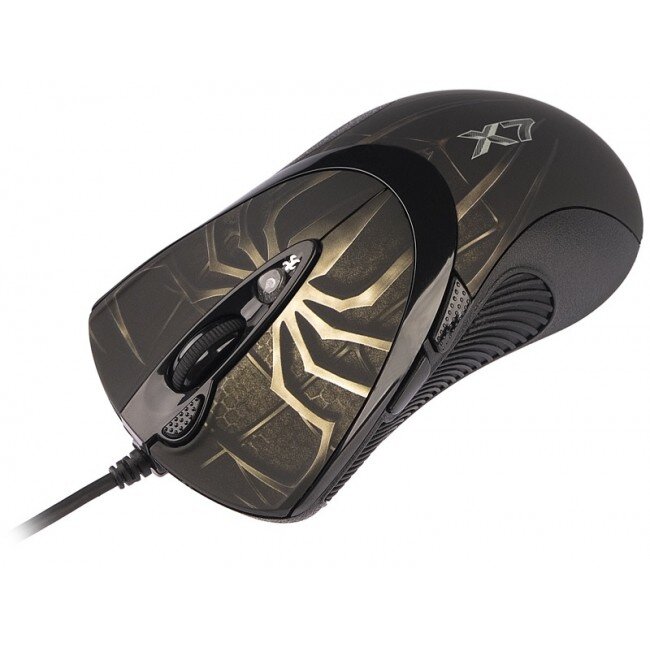 Mouse A4Tech EVO XGame Oscar X747, USB, Wired (Negru/Maro) - imagine 2