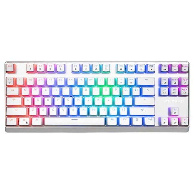 Tastatura Volcano Lanparty RGB Pudding Edition White Outemu Brown