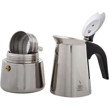 Cafetière Italienne GEFU Emilio 2 Tasses - Acier Inoxydable, Design Moderne, Compatible Lave-vaisselle
