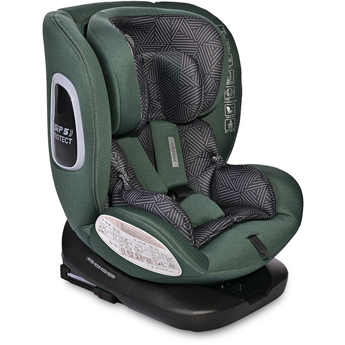 Scaun Auto Copil Phoenix Isofix Black Jasper Green Pine