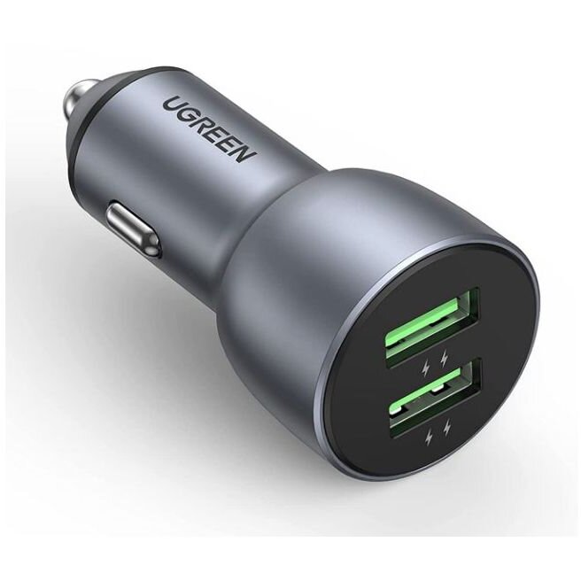 Incarcator Auto CD213 2 x USB Type-C Output 5V/3A QC3.0 Pentru Bricheta Auto Gri