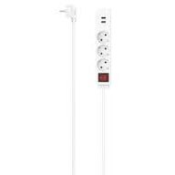Power Strip 3-Way USB-A 17 W Switch 1.4 m White