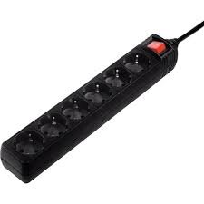 Power Strip 6-Way With Switch 3 m Black