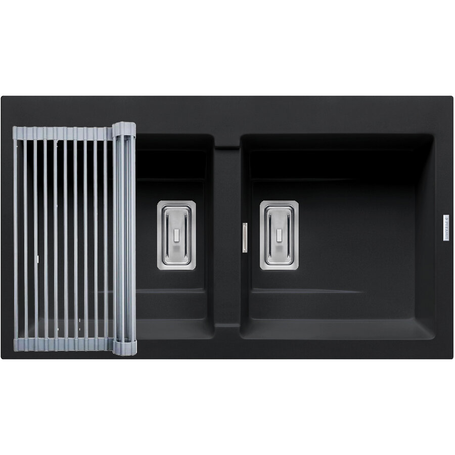 Set Chiuveta Granit + Suport multifunctional ROLL UP KARTESIO 86x50 2B Black