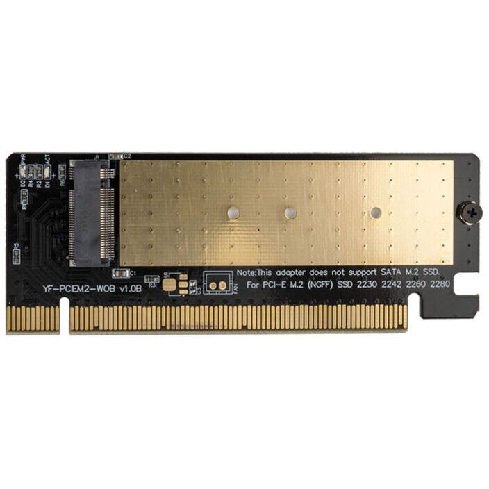 Adaptor M.2 SSD PCIe 3.0 x16 Auriu