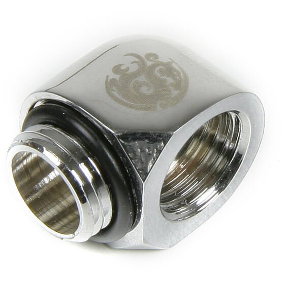 Adaptor Racirea  Apa 90 Grade G1/4inch  Alama Nichelata  Argintiu