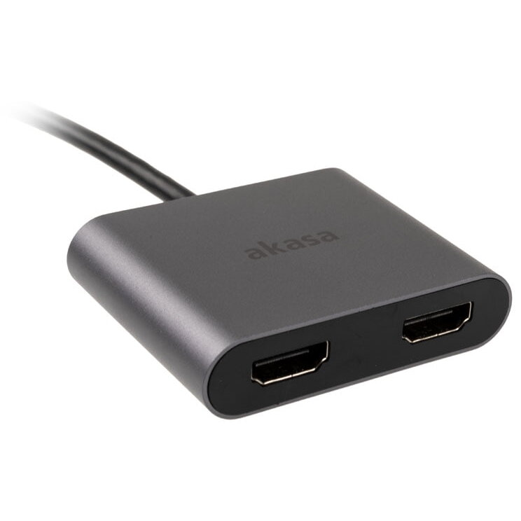 Hub USB x2 HDMI Type A USB 3.0 Type C  18cm  Gr