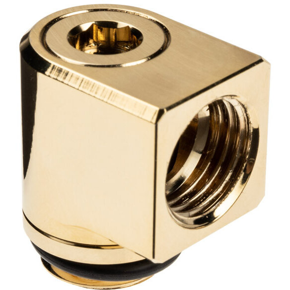 Adaptor Racirea  Apa Torque Micro   90 Grade G1/4inch  Alama Placata  Aur Diametru 16.5mm Auriu