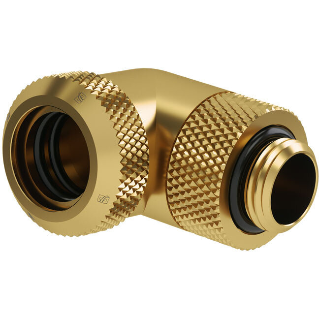 Adaptor Racirea  Apa 90 Grade G1/4inch Alama Nichelata 14mm Auriu