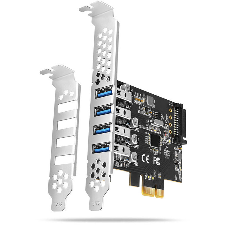 Adaptor PCIe PCEU-43RS 4x USB3.0 UASP VIA  15-pin SATA Alimentare