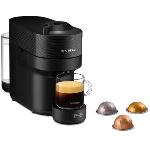 Espressor Automat Vertuo Pop Liquorice Black ENV90.B 1260W Extractie prin Centrifusion Control prin Bluetooth si Wi-Fi 0.6L Negru