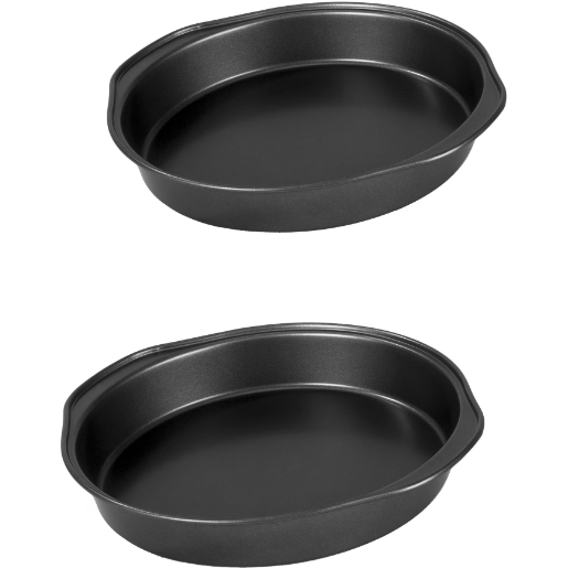 Set 2 Tavi Cuptor Rotunde 24X21.5X4Cm Negru