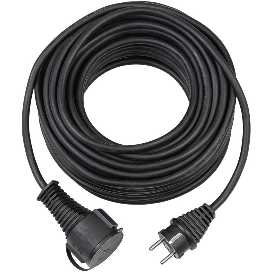 Prelungitor Super-Solid 1161420 1 Priza cu Capac IP44 Cablu 5M Negru