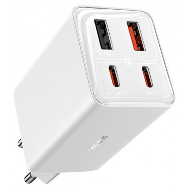 Incarcator Retea GaN6 Pro  2xUSB-C + 2xUSB  65W  Alb